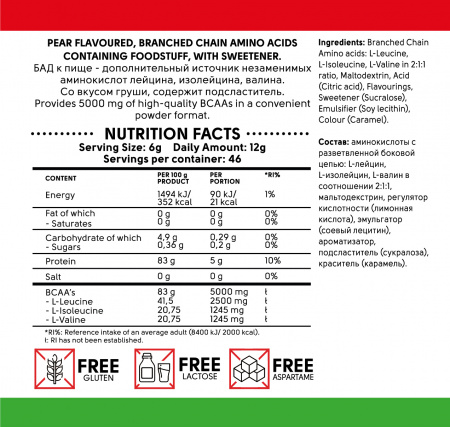 KICK BCAA 2:1:1 280g pear